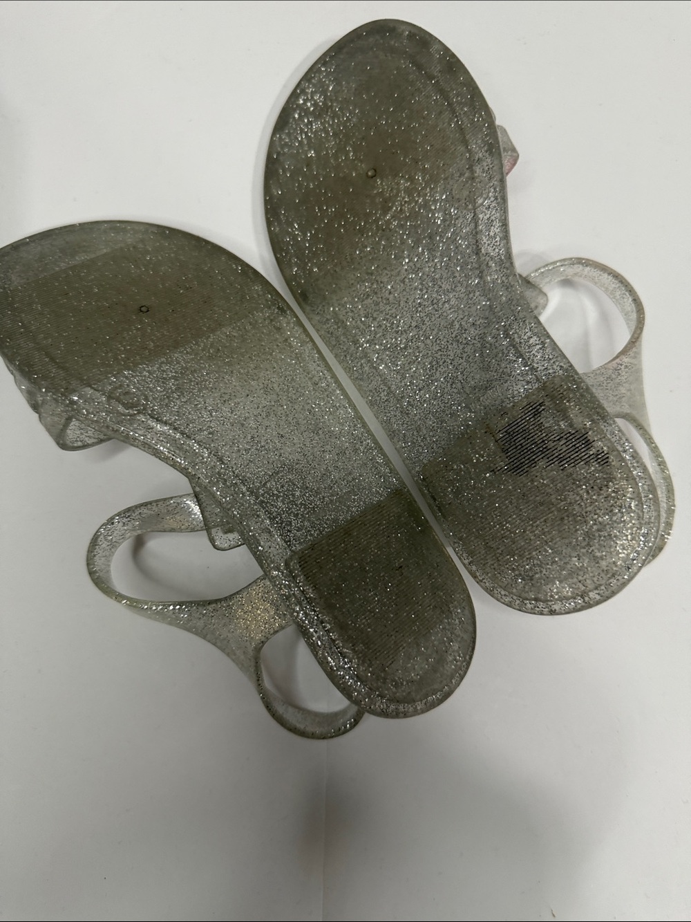 GAP Silver Glitter Jelly Sandals with Buckle Girls size 13 - Picture 4 of 5
